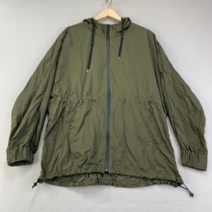 Iena Jacket Womens M Green Windbreaker Light Weight Hooded Full Zip Quiet Luxury